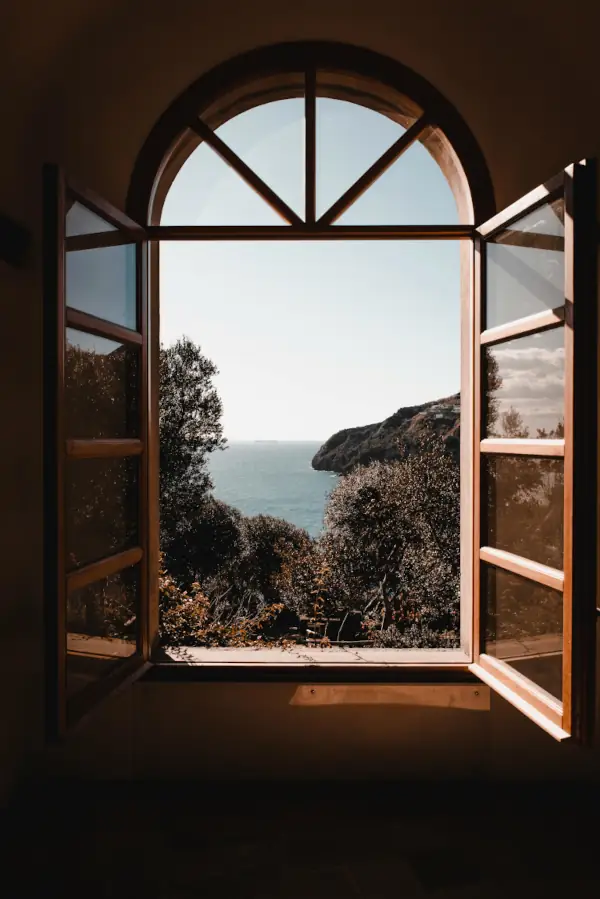 window overlooking seaside